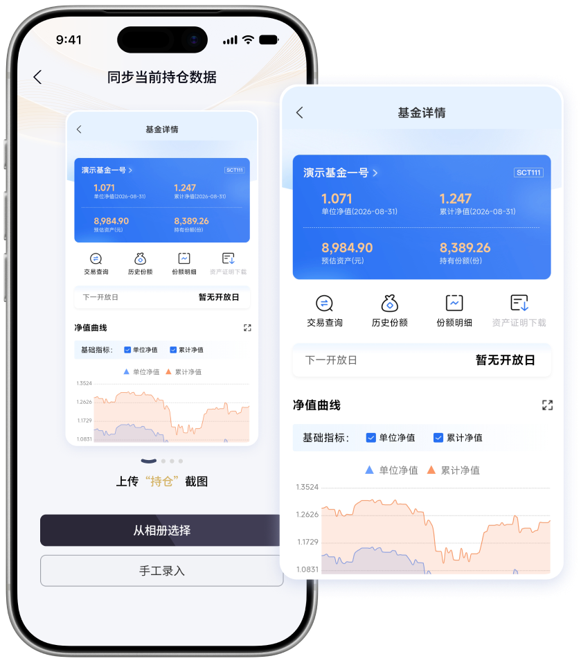 同步当前持仓数据与基金详情界面